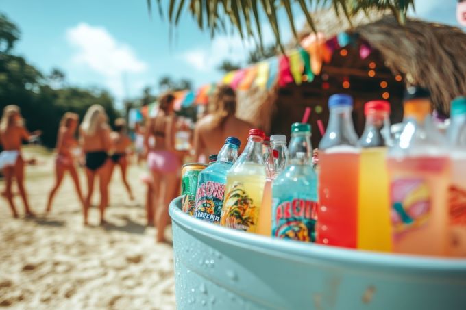 Party on the beach in the Caribbean